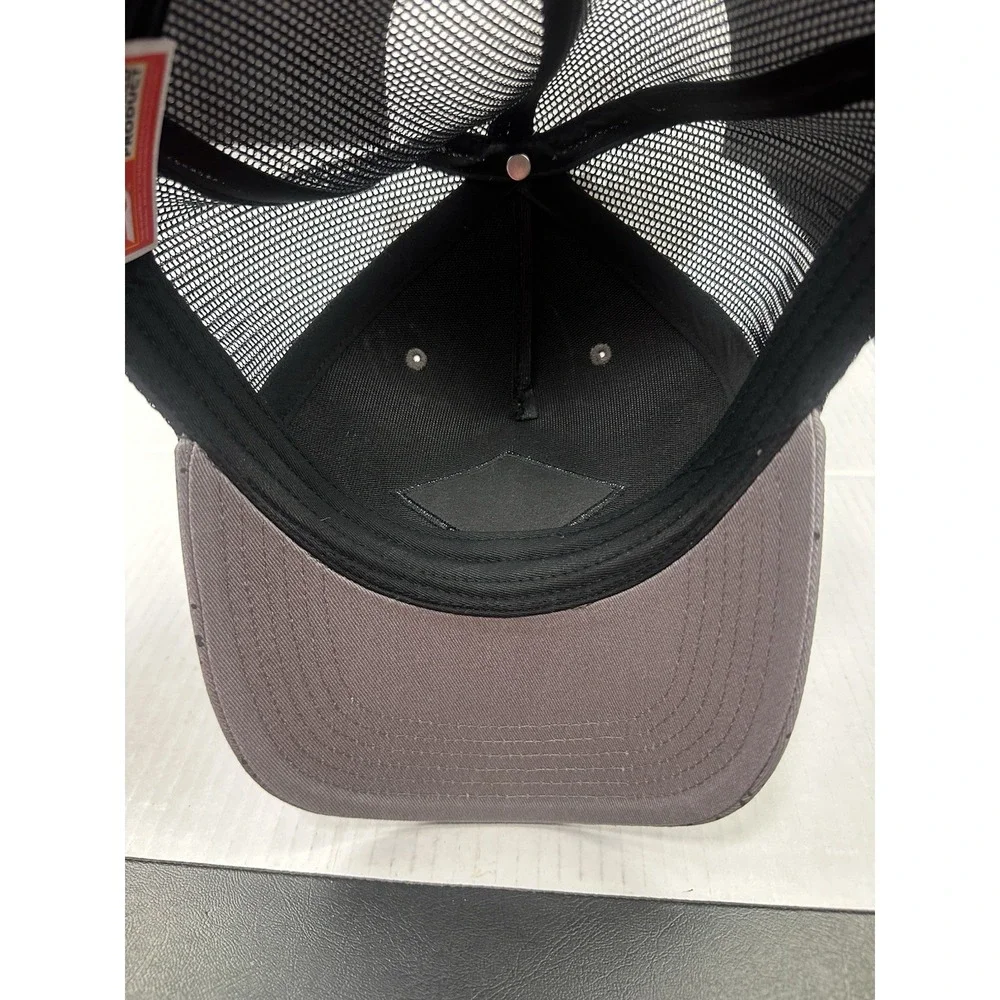 Snap-On Tool Paint Splatter Mesh Snapback Hat Gray Black Patch Logo